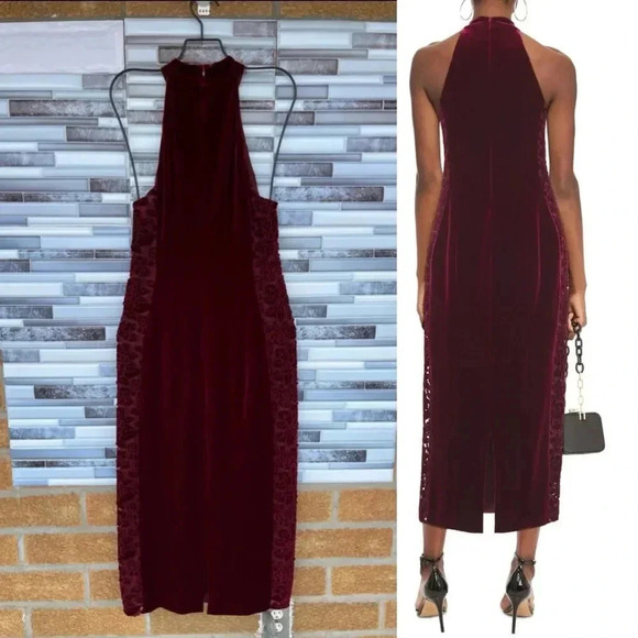 Galvan London Rosa Tulle-trimmed Embroidered Velvet Midi Dress size 6 - Picture 3 of 15